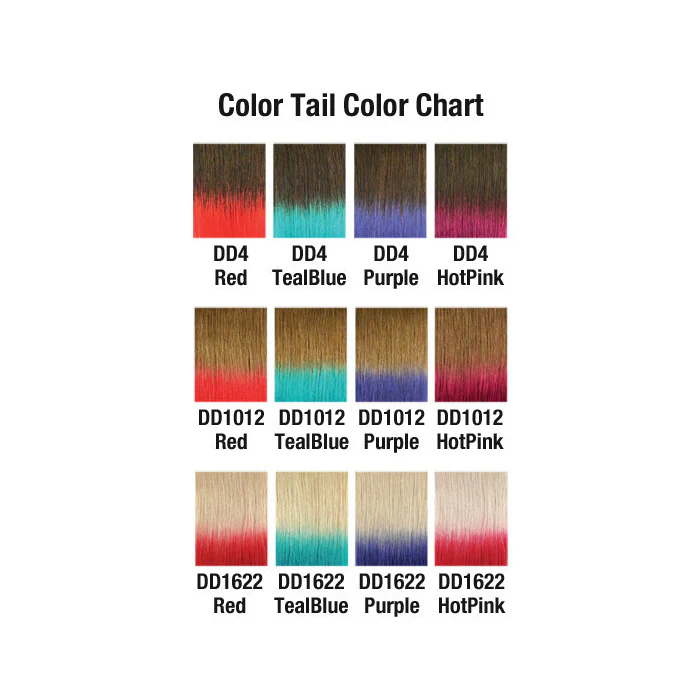 Lord & Cliff 100% Remy Human Hair Dip Dye Clip In Weave - STRAIGHT COLOR TAIL OMBRE TWO TONE 16-18" - Image 3