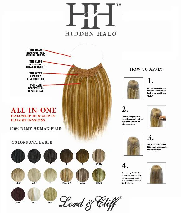Lord & Cliff 100% Remy Human Hair Layer Flip-In Extension Weave - HIDDEN HALO 18" - Image 5