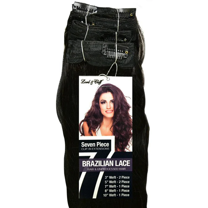 Lord & Cliff Lace Clip-in Extension Weave Unprocessed Human Hair - BRAZILIAN WAVE 7 Pcs 18" - Image 2