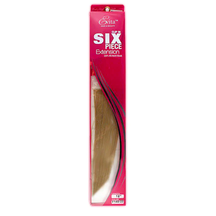 Lord & Cliff Evita 100% Human Hair Clip-In Extension Weave - STRAIGHT 6 PCS 14"/18"
