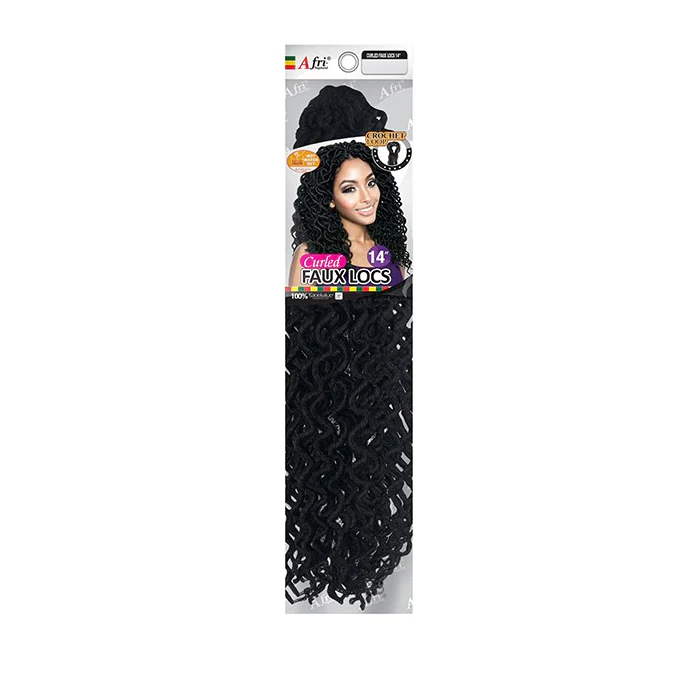 Mane Afri-Naptural Crochet Loop Braid - CURLED FAUX LOCS 14" - Image 2