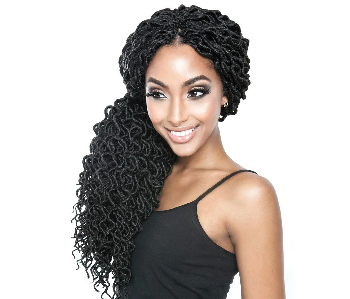 Mane Afri-Naptural Crochet Loop Braid - CURLED FAUX LOCS 18" - Image 2