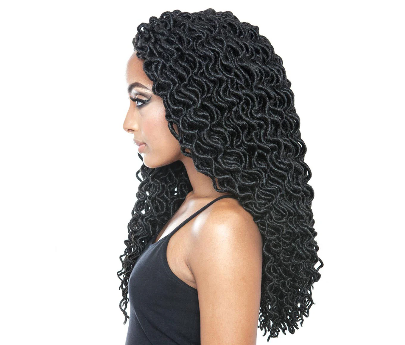 Mane Afri-Naptural Crochet Loop Braid - CURLED FAUX LOCS 18" - Image 3