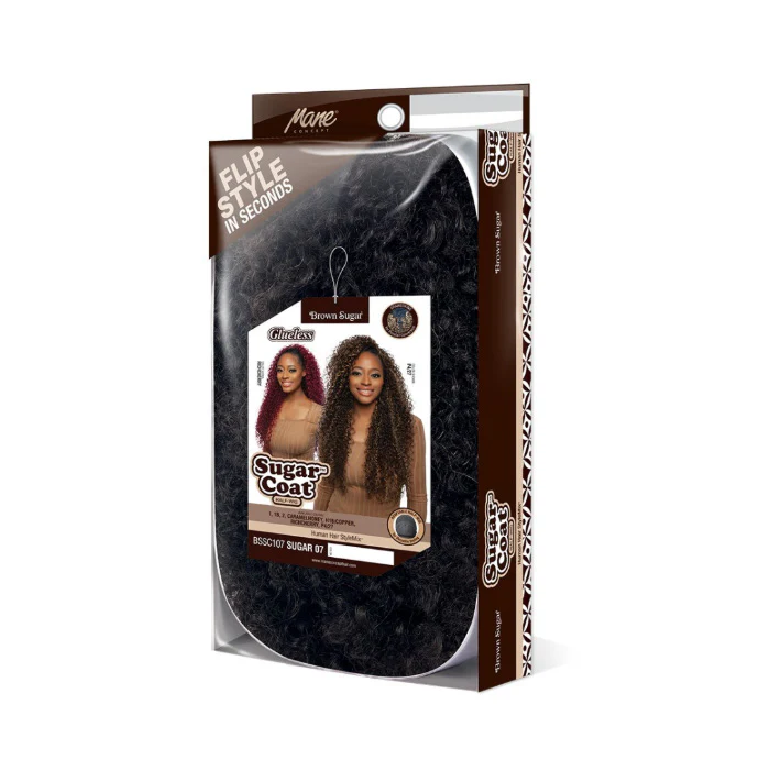 Mane Concept Brown Sugar Coat Human Hair Blend Half Wig - BSSC107 SUGAR 07 - Image 4