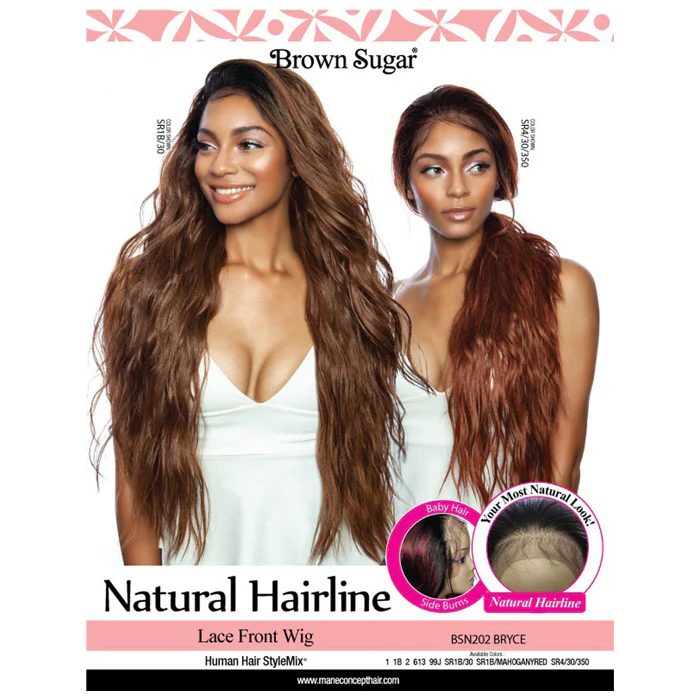 Mane Concept Brown Sugar Natural Hairline Lace Front Wig - BSN202 BRYCE - Human Hair Blend - Image 5
