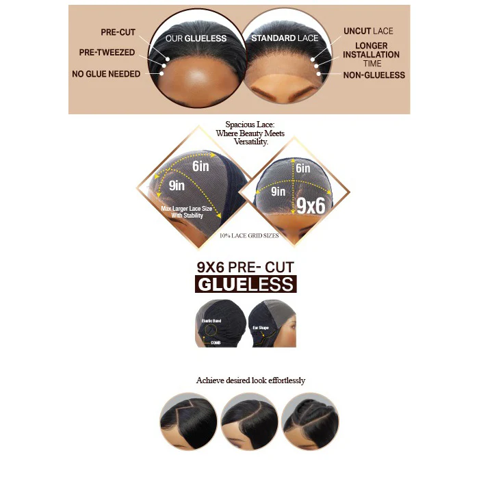 Mane Concept Brown Sugar Skinbond Lace Glueless 9"x6" Pre-Plucked HD Lace Front Wig - BSSB203 - Image 5