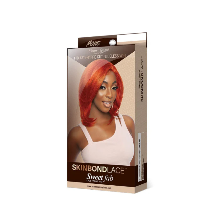 Mane Concept Brown Sugar Skinbond Lace Glueless HD 13+4 Lace Part Wig - BSSB227 LACE 01 - Human Hair Blend - Image 4