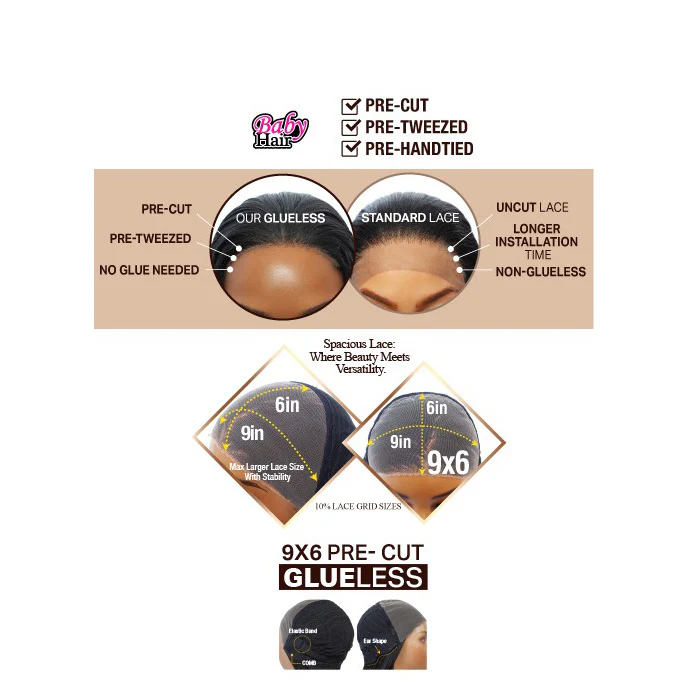 Mane Concept Brown Sugar SkinBond Lace Glueless HD 9x6 Lace Front Wig - BSSB213 - PRE-CUT 05 - Human Hair Blend - Image 5