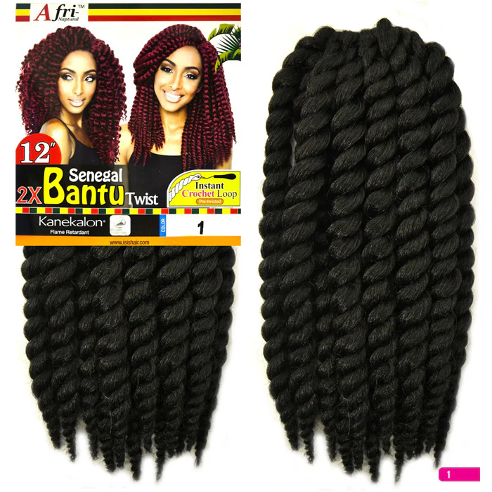 Mane Concept Isis Afri-Naptural Pre-Looped Crochet Braid - 2X SENEGAL BANTU TWIST 12" - Image 5