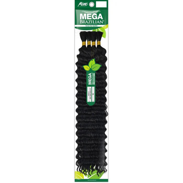 Mane Concept Mega Brazilian Human Hair Blend Braids - DEEP WAVE BULK 18" - Image 2