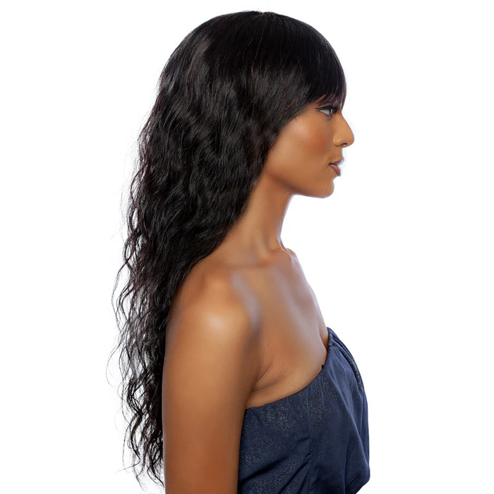 Mane Concept Trill 100% Unprocessed Human Hair 11A Full Wig - TRM109 NATURAL WAVE FULL BANG 28" - Image 2
