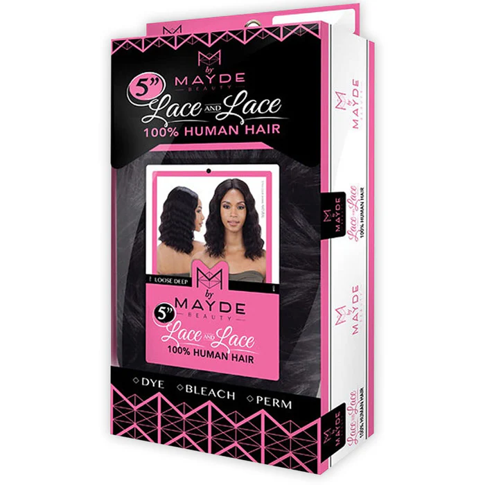 Mayde Beauty 100% Human Hair 5" Lace and Lace Front Wig LOOSE DEEP - Image 3