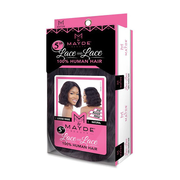 Mayde Beauty 100% Human Hair 5" Lace and Lace Front Wig - LOOSE WAVE - Image 3