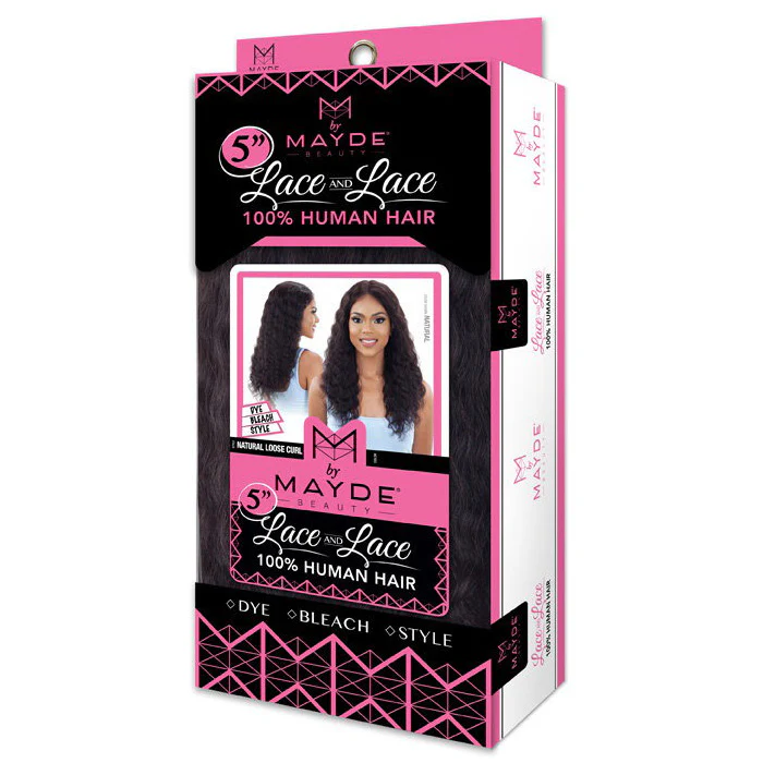 Mayde Beauty 100% Human Hair 5" Lace and Lace Front Wig - NATURAL LOOSE CURL - Image 3