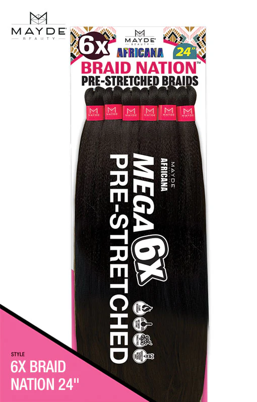 Mayde Beauty Africana Pre-Stretched Braid - 6X BRAID NATION 32" - Image 7