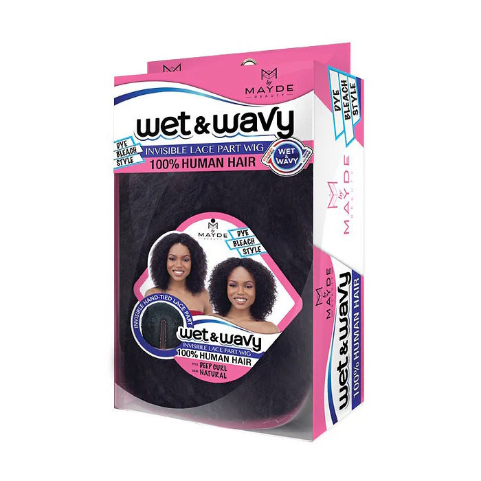 Mayde Beauty Human Hair Wet & Wavy Invisible Lace Part Wig - DEEP CURL - Image 3