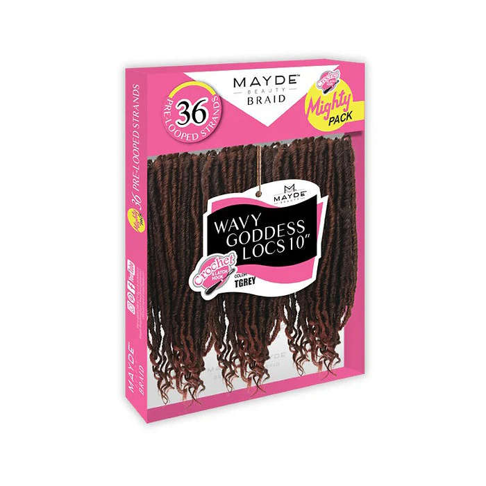Mayde Beauty Pre-Looped Crochet Braid Mighty Pack - WAVY GODDESS LOCS 10" - Image 3