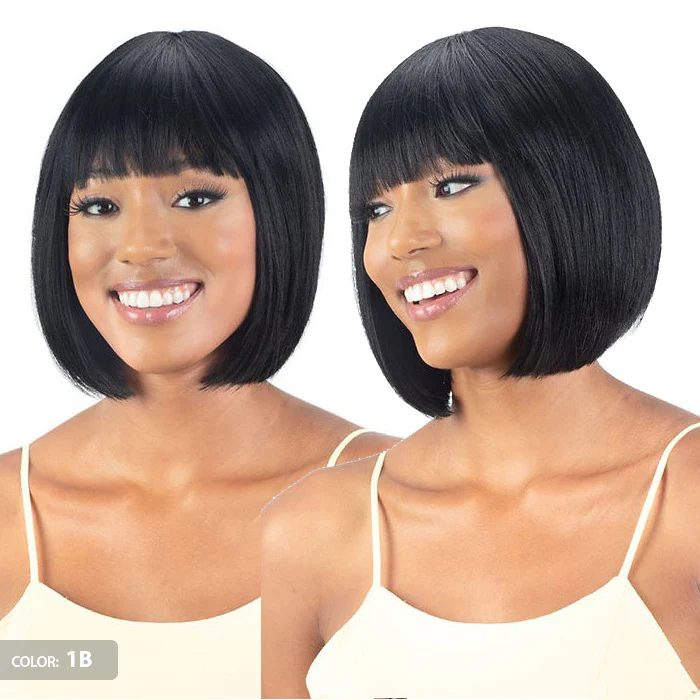 Mayde Mocha Human Hair Blend Wig - PEACH - Image 4