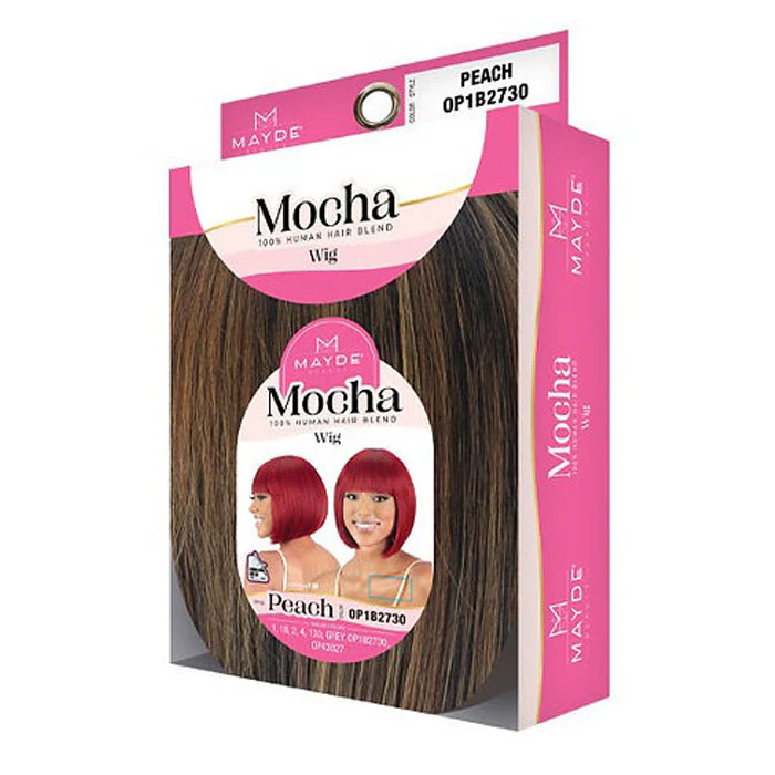 Mayde Mocha Human Hair Blend Wig - PEACH - Image 6
