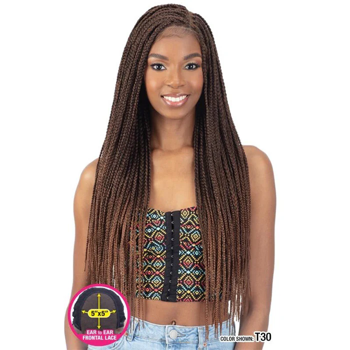 Model Model Braided HD 5x5 Lace Front Wig - PRE STRETCHED BOX BRAIDS - Image 4