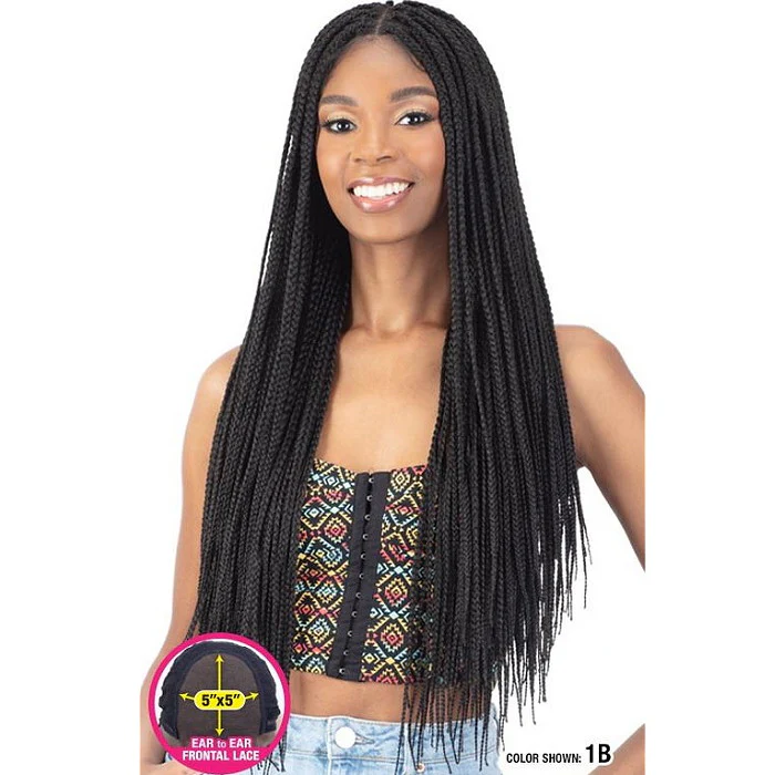 Model Model Braided HD 5x5 Lace Front Wig - PRE STRETCHED BOX BRAIDS - Image 5