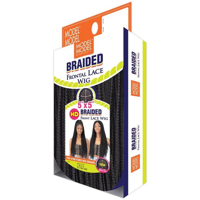 Model Model Braided HD 5x5 Lace Front Wig - PRE STRETCHED BOX BRAIDS - Image 7