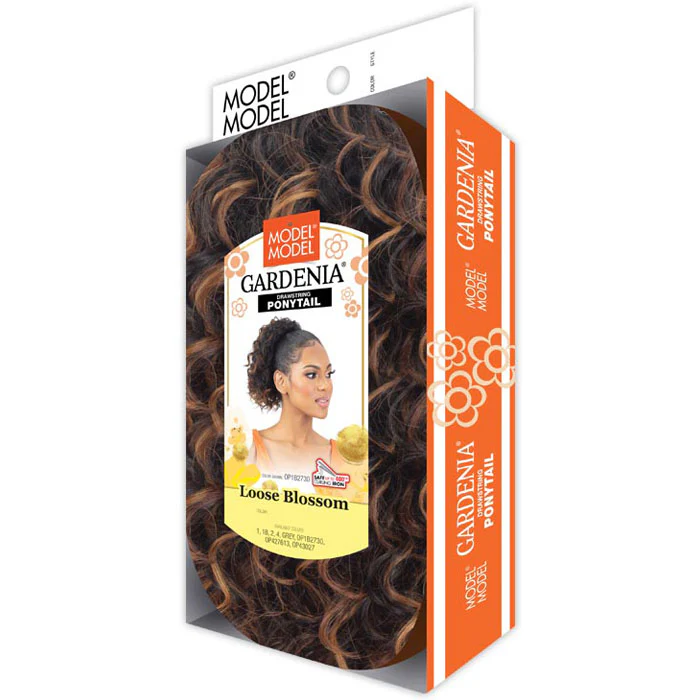 Model Model Gardenia Drawstring Ponytail - LOOSE BLOSSOM - Image 3