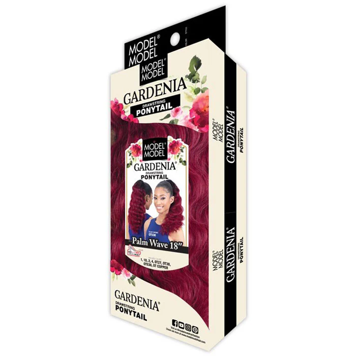 Model Model Gardenia Drawstring Ponytail - PALM WAVE 18" - Image 3