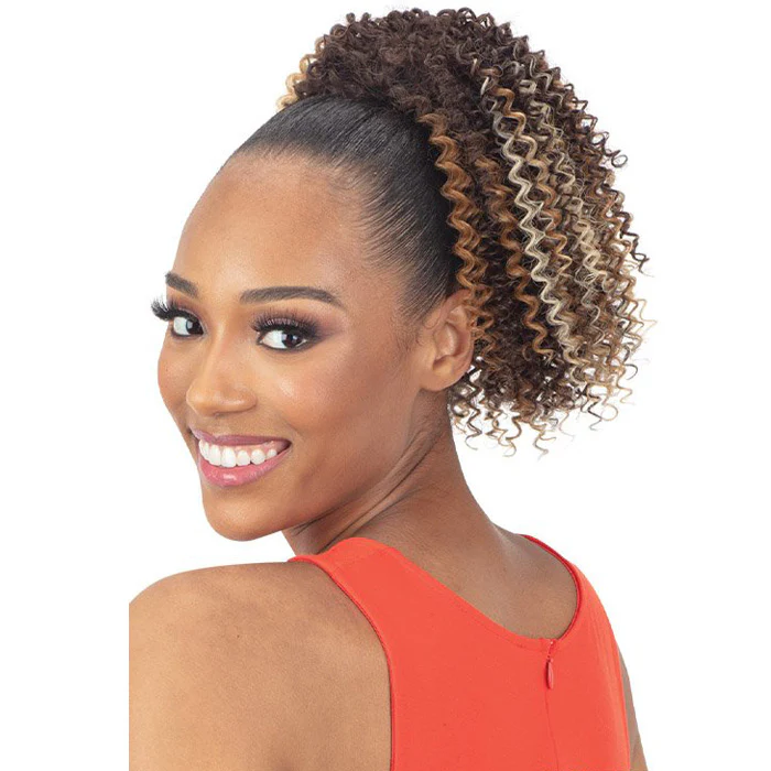 Model Model Gardenia Drawstring Ponytail - WATER BLOSSOM - Image 2