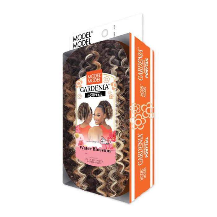 Model Model Gardenia Drawstring Ponytail - WATER BLOSSOM - Image 4