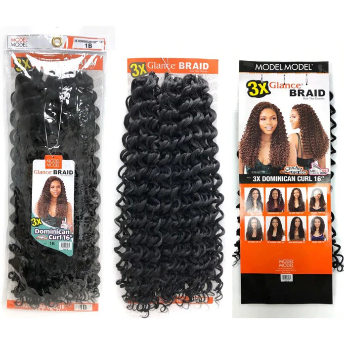 Model Model Glance Crochet Braid 3X DOMINICAN CURL 16" - Image 3