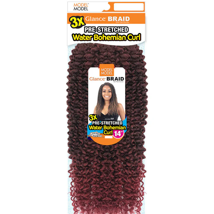 Model Model Glance Crochet Braids - PRE-STRETCHED WATER BOHEMIAN CURL 14" 3X - Image 3