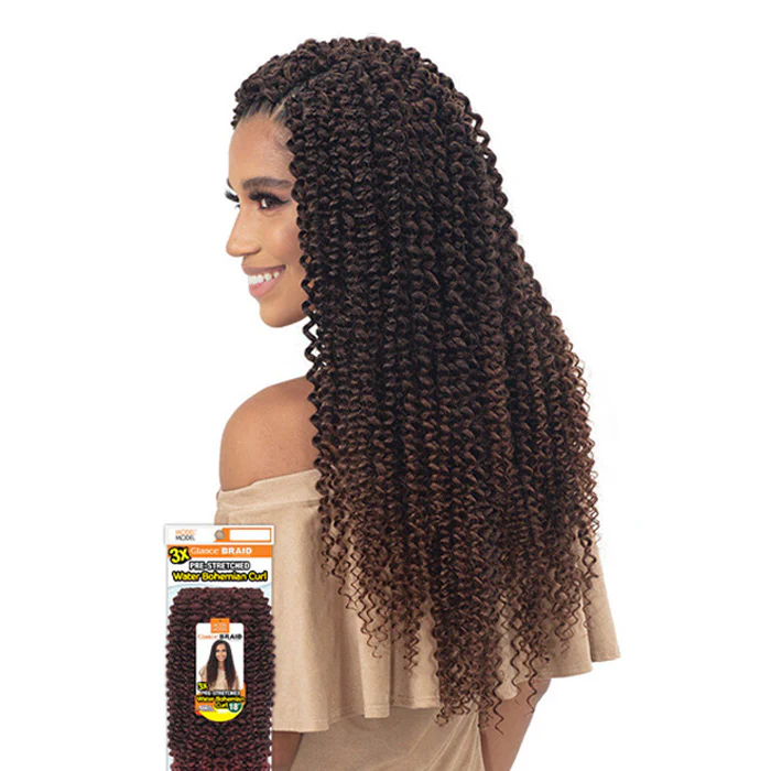 Model Model Glance Crochet Braids - PRE-STRETCHED WATER BOHEMIAN CURL 18" 3X - Image 2