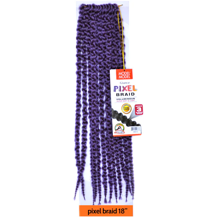 Model Model Glance Pre-Looped Crochet Braids 3 Strand - PIXEL 18" - Image 4