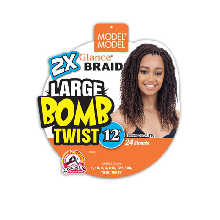 Model Model Glance Pre-Looped Crochet Braid - 2X LARGE BOMB TWIST 12" - Image 4