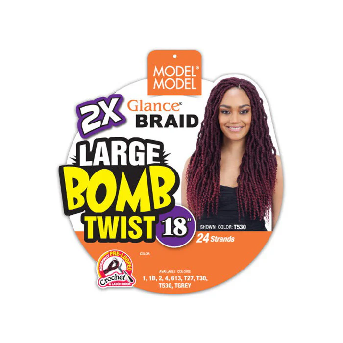 Model Model Glance Pre-Looped Crochet Braid - 2X LARGE BOMB TWIST 18" - Image 3