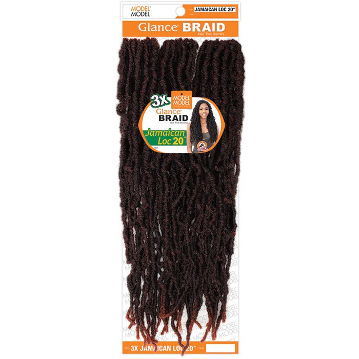 Model Model Glance Pre-Looped Crochet Braid - JAMAICAN LOC 20" 3X - Image 3