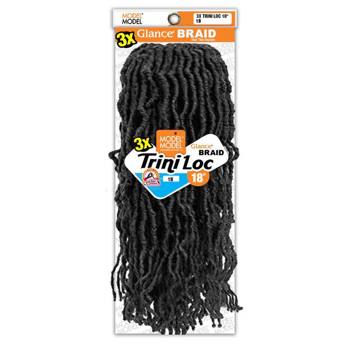 Model Model Glance Pre-Looped Crochet Braids - 3X TRINI LOC 18" - Image 3