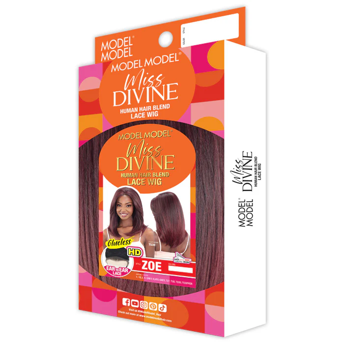 Model Model Miss Divine Glueless Human Hair Blend HD Lace Front Wig - ZOE - Image 5