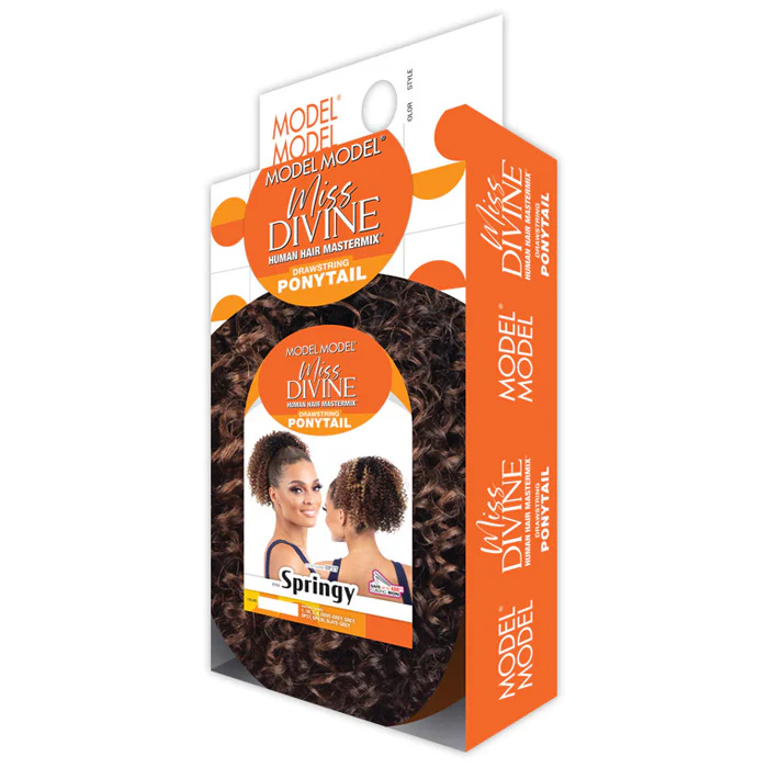 Model Model Miss Divine Human Hair Blend Drawstring Ponytail - SPRINGY - Image 5