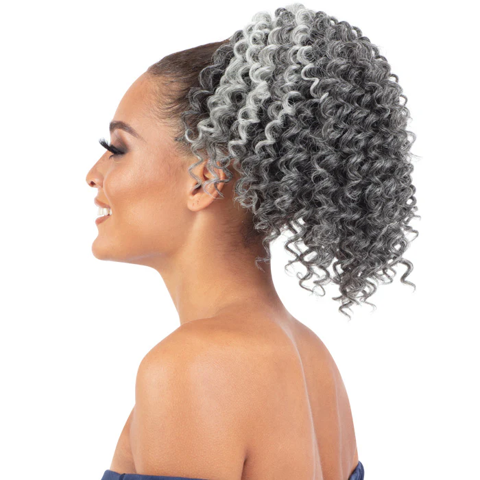 Model Model Miss Divine Human Hair Blend Drawstring Ponytail - WAND CURL - Image 2