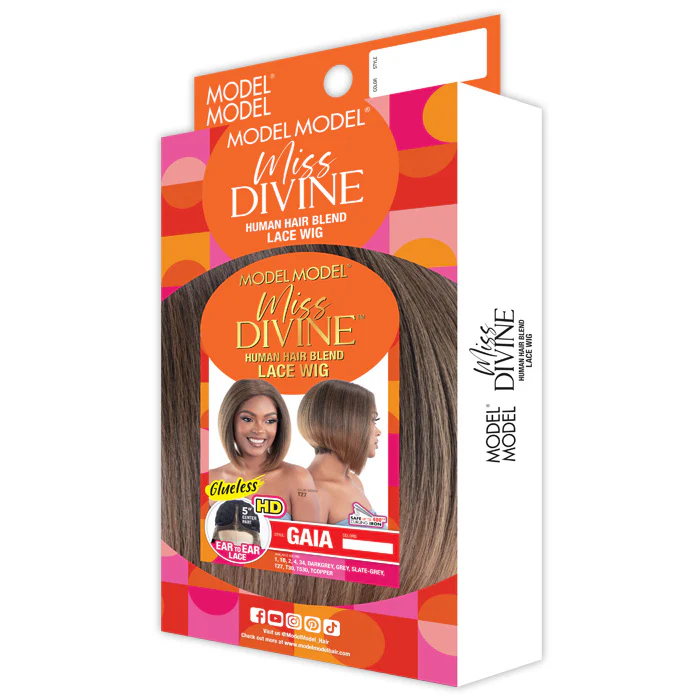 Model Model Miss Divine Human Hair Blend Glueless HD 5" Deep Part Lace Wig - GAIA - Image 6