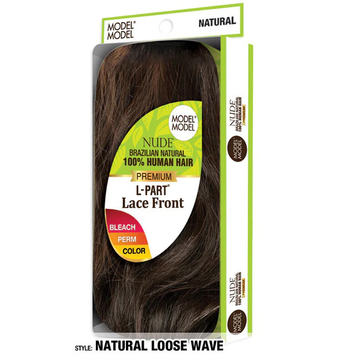 Model Model Nude Brazilian Natural 100% Human Hair L-Part Lace Front Wig NATURAL LOOSE WAVE - Image 2