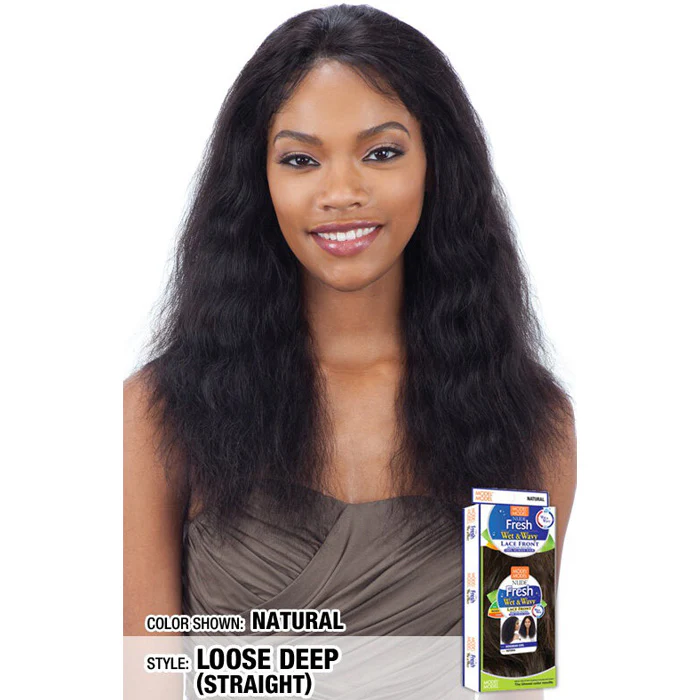 Model Model Nude Fresh Wet & Wavy Brazilian Natural Human Hair Lace Front Wig LOOSE DEEP - Image 2