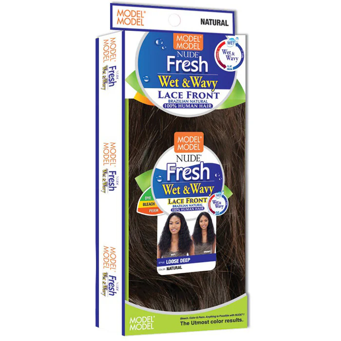 Model Model Nude Fresh Wet & Wavy Brazilian Natural Human Hair Lace Front Wig LOOSE DEEP - Image 3