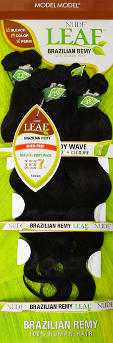 Model Model Nude Leaf Brazilian Remy 100% Human Hair NATURAL BODY WAVE 7 Pcs - Image 3