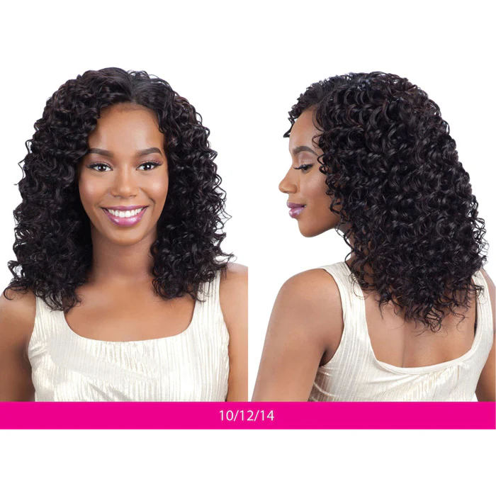 Model Model Nude Leaf Brazilian Virgin Remy 100% Human Hair Weave - DEEP WAVE 7 PCS (10-22") + Closure - Image 3