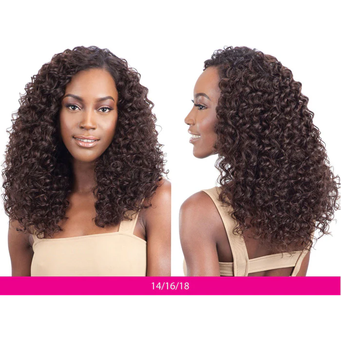 Model Model Nude Leaf Brazilian Virgin Remy 100% Human Hair Weave - DEEP WAVE 7 PCS (10-22") + Closure - Image 4