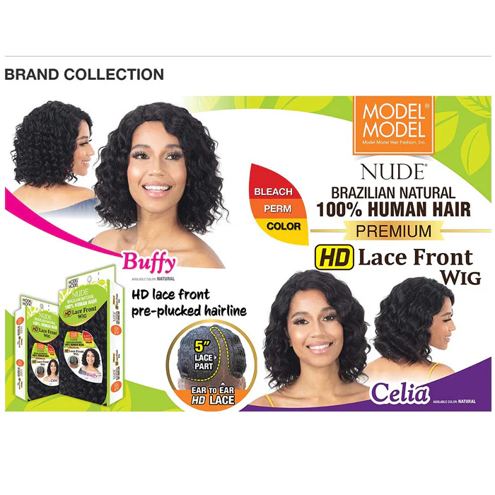 Model Model Nude Premium 100% Human Hair HD Lace Front 5" Part Wig - BUFFY - Image 7
