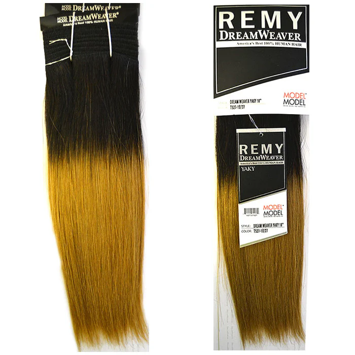 Model Model Remy Dreamweaver 100% Human Hair Weave - DREAM WEAVER YAKY 10" OMBRE TWO TONE - Image 2